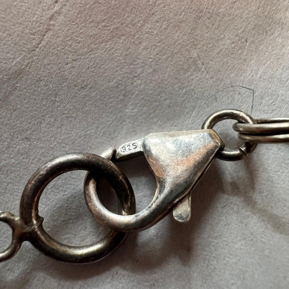 Abalone shell and Jadelite 925 Sterling silver necklace - Picture 3 of 8